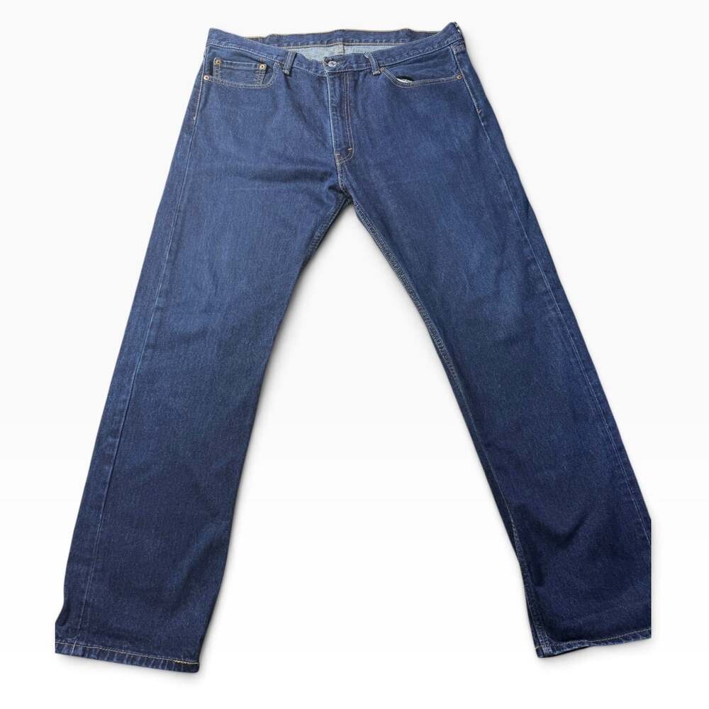 Levis 505 Mens Jeans 40x34 Dark Wash Regular Straight 100% Cotton